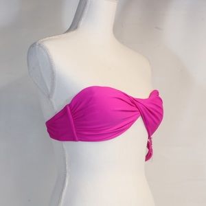 Hawaiian Tropic Pink Twisted Bikini Top Size Large NWT